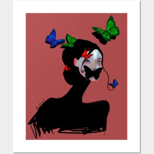 Lady Butterfly Posters and Art